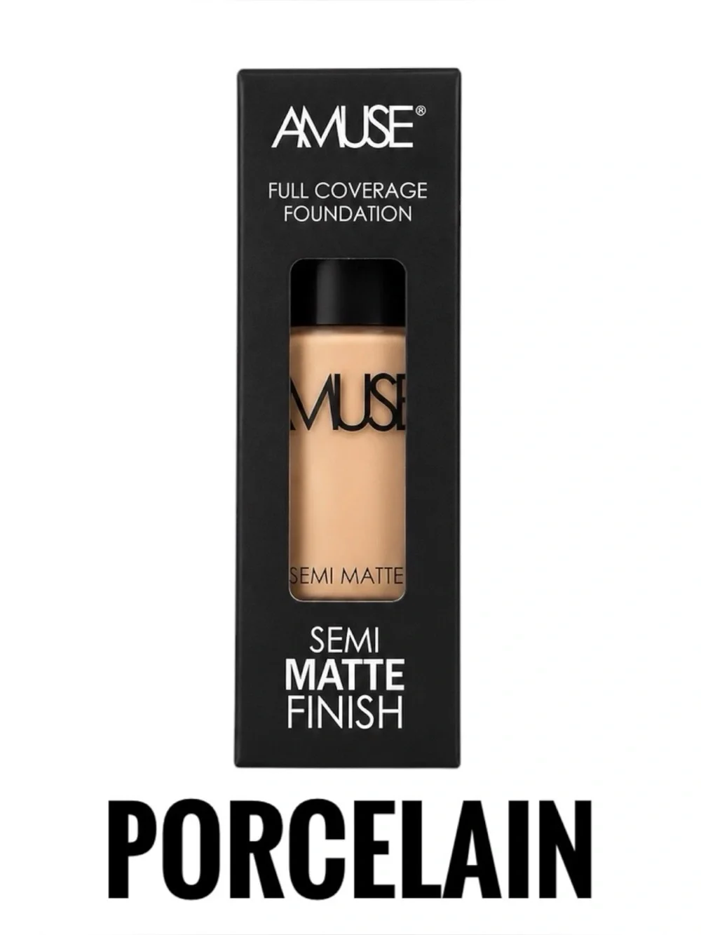 NEW Amuse Porcelain Semi Matte Full Coverage Liquid Foundation Makeup Concealing